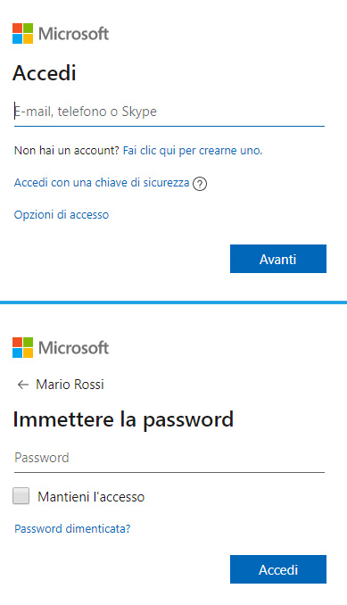 Accedi a Outlook / Hotmail
