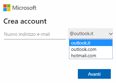 Crea un account Outlook / Hotmail